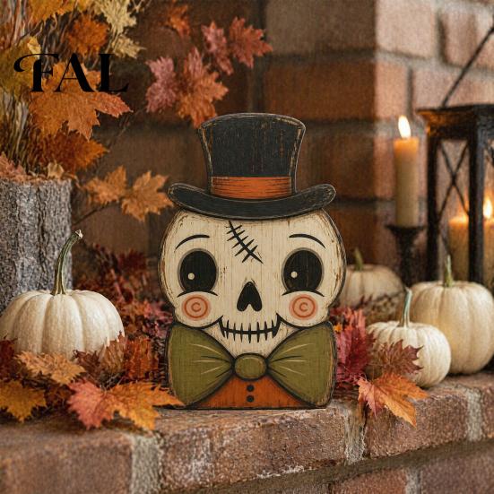 Halloween Tiered Tray Decorations Decorations, Wooden Tabletop Ornaments, Vintage Centerpiece Table Centerpieces for Home Kitchen