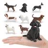Simulerad Hundfigur PVC Valpmodell Miniatyrdjur Staty Skulptur Pedagogisk Leksak Skrivbordsdekoration Prydnad Hundälskare Gåva