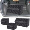 PU Leather Collapsible Car Trunk Organizer Durable Storage Box With White Stitching Vehicle Cargo Carrier With Handles Amagi