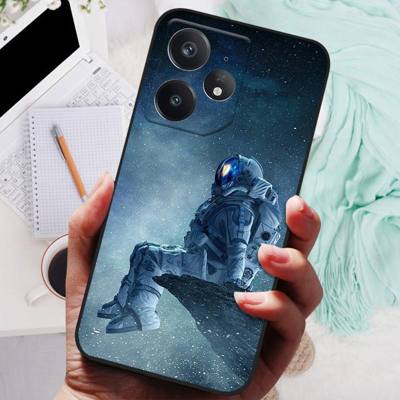Für Realme Neo7 Hülle Weiche Silikonhülle Schwarzer Bumper TPU Für Realme Neo 7 Hülle Neo7 5G Funda Handyhüllen Matte Rückseite