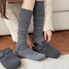 Herbst und Winter Schwebende Hohlwadenstrümpfe, Warme Gestrickte Retro Graue Schwere Schwere Lange Röhre Herbst und Winter Plüsch Lange Röhre Baumwollsocken