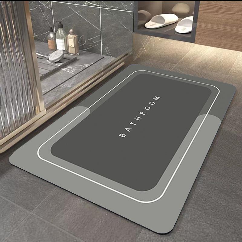 Nordic Wind Toilet Diatom Mud Moisture-wicking Mat Non-slip Quick Dry Durable Toilet Foot Mat Home Bathroom Mat