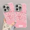 Pink Florals Suitable for Apple 16pro Glacier Pattern Mobile Phone Case 15 Full-inclusive Lens Film 14 Spring and Summer 13 Small Fresh X