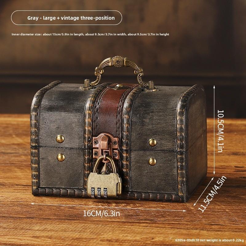 Vintage Wooden Jewelry Box With Lock For Bedroom Storage And Gift Ideas
