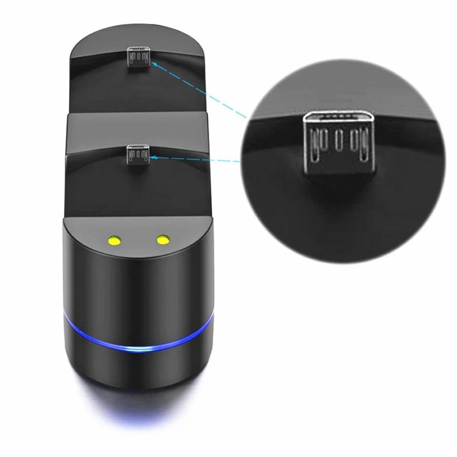 Nabíjačka pre ovládač PS4 pre Sony PS4 / PS4 Pro / PS4 Slim DualShock 4 ovládač, Duálna USB LED kontrolka