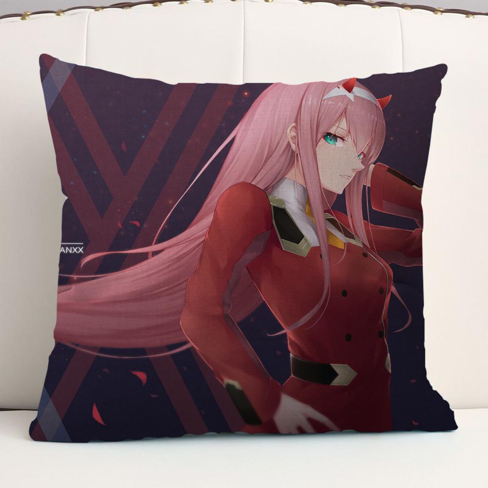 Darling in The FranXX Zero Two Kissenbezug Auto Dekokissenhülle Für Sofa Auto Weihnachtsgeschenk 40x40cm 45x45cm