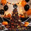 Autumn Seasonal Decor Halloween Witch Hat Pumpkin Decor, Metallic Rain Curtain Door Hanging Ornament for Creepy Holiday Props Party, Spooky