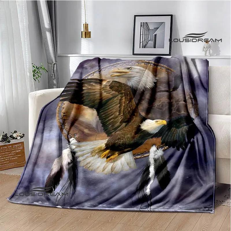 3D Eagle Printed Blanket Picnic Blankets Flange Warm Blanket Soft and Comfortable Blanket Bed Linings Birthday Gift