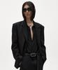Lmood Kiara Wool Herringbone Single Blazer Black