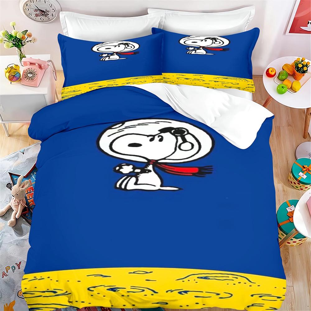 Happy Little Dog Duvet Cover Snoopy Set for Children Cartoon Anime Comforter King Size Bedding Queen and Twin, 3D Printed Quilt
