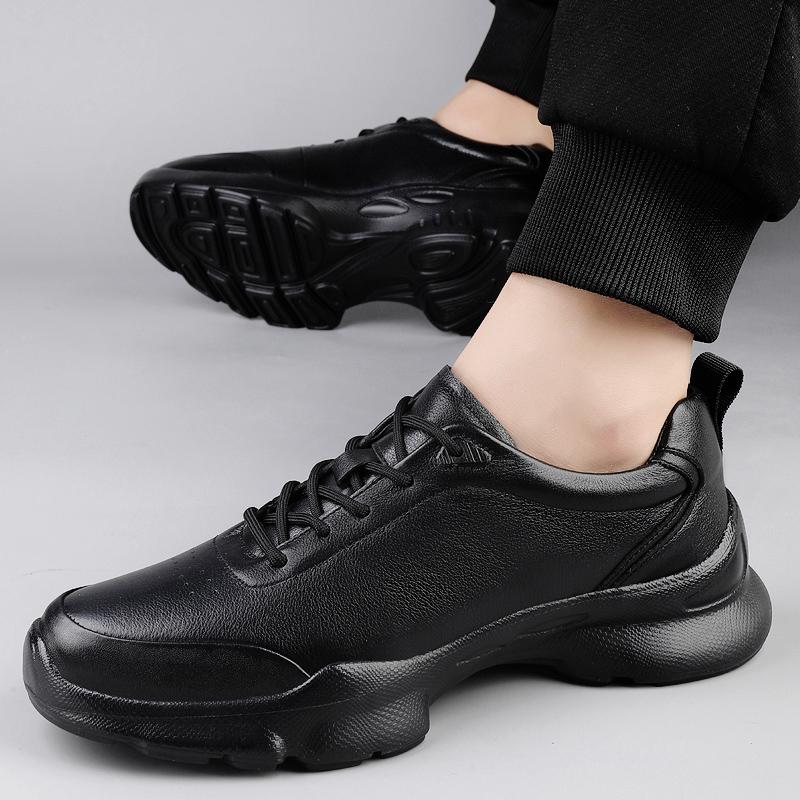 Fashion Non-Slip Mens Genuine Leather Sneakers New Arrival Male Casual Shoes Fashion Soft Soled Sports Shoes Comfy Men Running Footwear