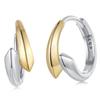 Hoop Earrings with Gold-plated Clasp Element, 925 Silver Earrings