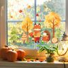 Autumn Fallen Leaves Forest Little Hedgehog Fox Balcony Glass Window Beautification Decoration Window Stickers