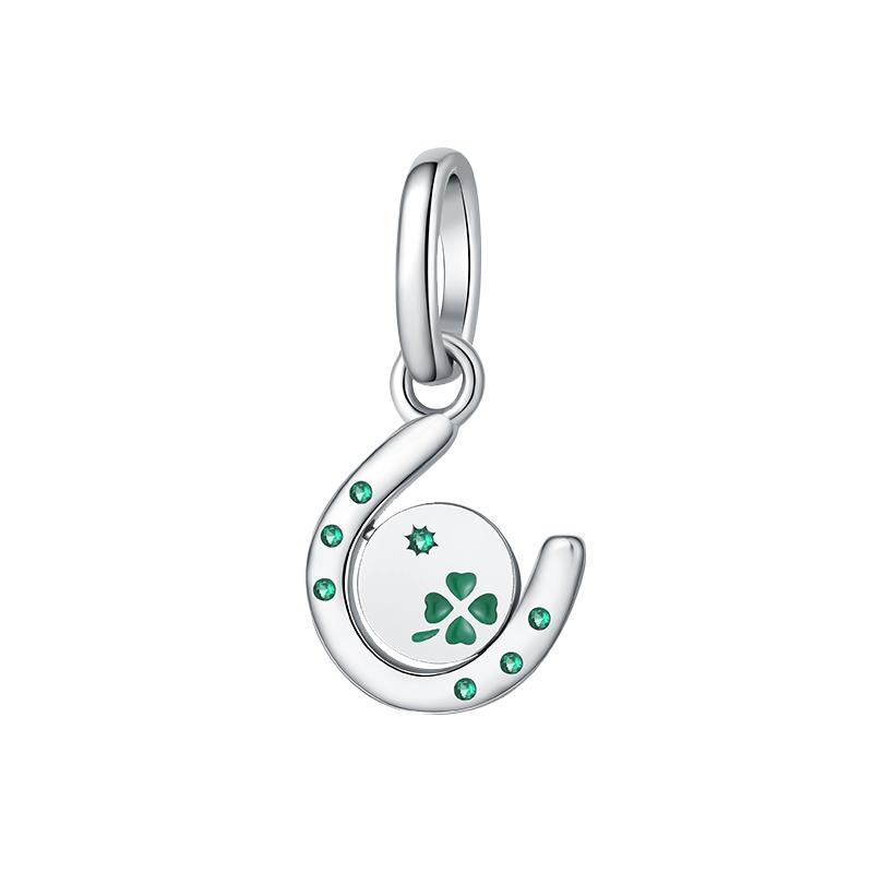 925 Silver Charms Horse Horseshoe Carrousel Earring Beads Pendant Bracelets Necklaces Womens DIY Jewelry Gift