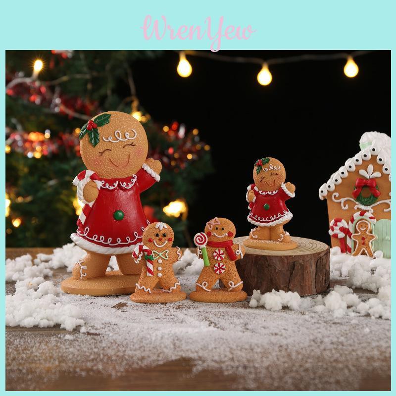 Christmas Gingerbread Man Christmas Party Resin Cartoon Festive Table Decor For Home And Gift