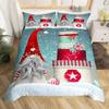 Merry Christmas Bedding Sets Christmas Santa Gnomes Comforter Cover Snowing Santa Claus Bedding Sets For Kids Boys Girls Decor