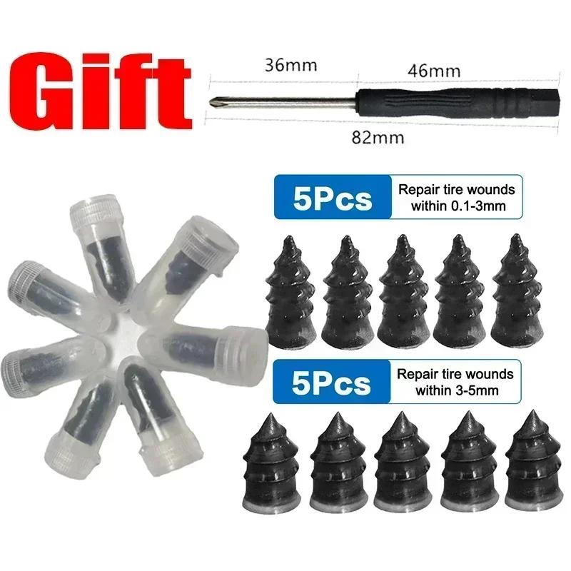 10/30PCs Car Motorcycle Vacuum Tire Repair Rubber Metal Nail Set Kit Tubeless Tyre Screws Car Truck Motorcycle Repair Tools
