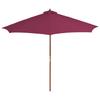 Wooden Mast Sun Umbrella 300 Cm Burgundy Red