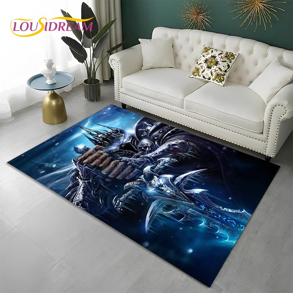 World of Warcraft Game WOW Lich King DH Carpet Rug for Home Living Room Bedroom Sofa Doormat Decor,Area Rug Non-slip Floor Mat