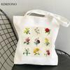 Sac de courses Wildflower sacs en tissu toile sac en jute sac d'épicerie sac shopper en coton sacola ecobag sac en tissu à poignée