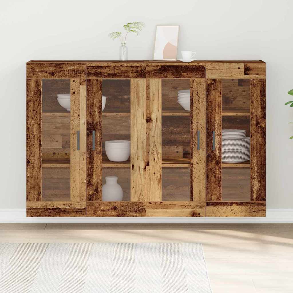Wall Cabinets 2 Pcs Reclaimed Wood Look 69.5 X 34 X 90 Cm Particleboard