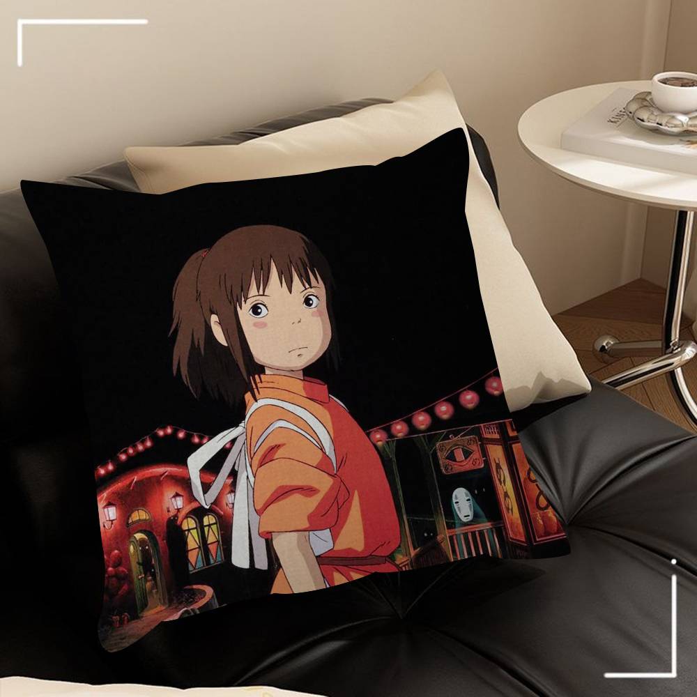 Pillow Gifts Home Office Furnishings Bedroom Sofa Car Cushion Cover case 45x45cm Movie S-Spirited A-Away Anime