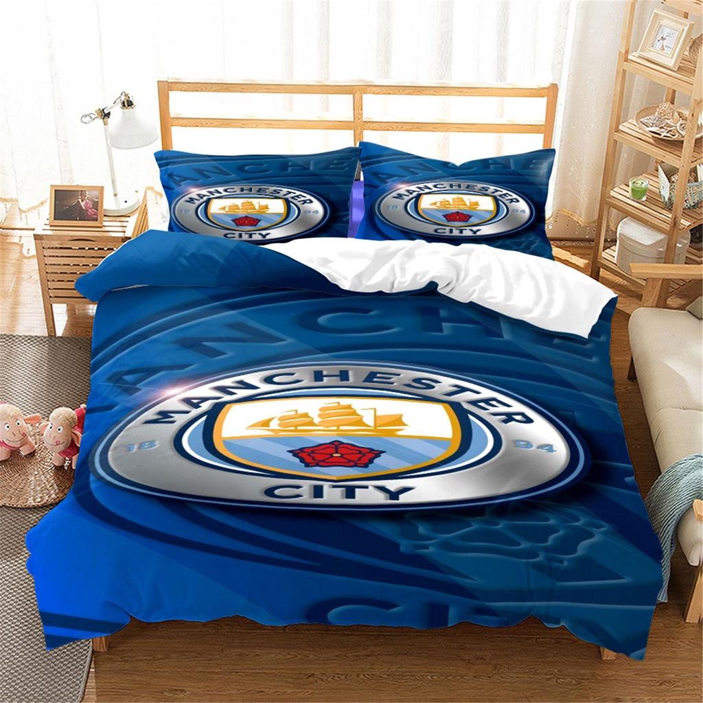 Soccer Team Logo Double 3 Piece Bedding Set-comfortable Dirt Resistant Home Textile