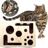 Katzen Nagelfeilenbox Katzenkratz-Puzzle Enrichment-Box mit Glöckchenbällen Interaktiver Katzenkratzbaum