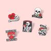 Funny Scary Skull Male Skeletion Female Ghost Women Scarf Pins Clothes Decor Korean Style Brooch Halloween Enamel Pins