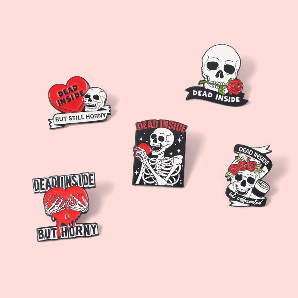Funny Scary Skull Male Skeletion Female Ghost Women Scarf Pins Clothes Decor Korean Style Brooch Halloween Enamel Pins