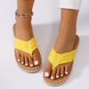 Fashion Stitching Womens Flatbottomed Flipflops Mustedge Cliptoed Beach Shoes Fisherman Sandals