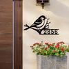 Metal Wall Sign Chickadee House Number, Personalized Bird Address Sign, Outdoor Garden Home Decor