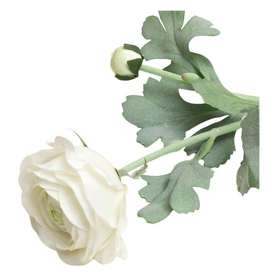 Simulated Lulian Flower Faux Silk Ranunculus Bouquet with 1 Bloom And 1 Bud for Wedding Home Photography Decoration Floral