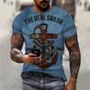 Summer Short Sleeve 3d Printing Anchor Men's T-Shirts Beach Casual Oversized T Shirt Loose O-Neck Street Tops Plus Size