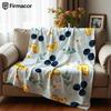 Blueberry Orange Slice Daisy Soft Flannel Blanket Breathable Warm Throw for Office Car Sofa Kids Room Birthday Xmas Gift