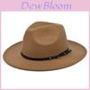 Stylish Bf127 Wool Fedora Hat Flat Top Wide Brim Summer Hat