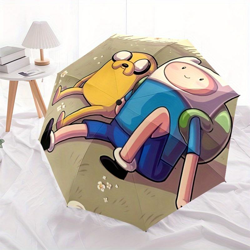 Adventure Time Ombrello Automatico Apri/Chiudi Amicizia   Ombrello da Viaggio Compatto, Struttura Robusta a 8 Stecche, Regalo Ideale, 199