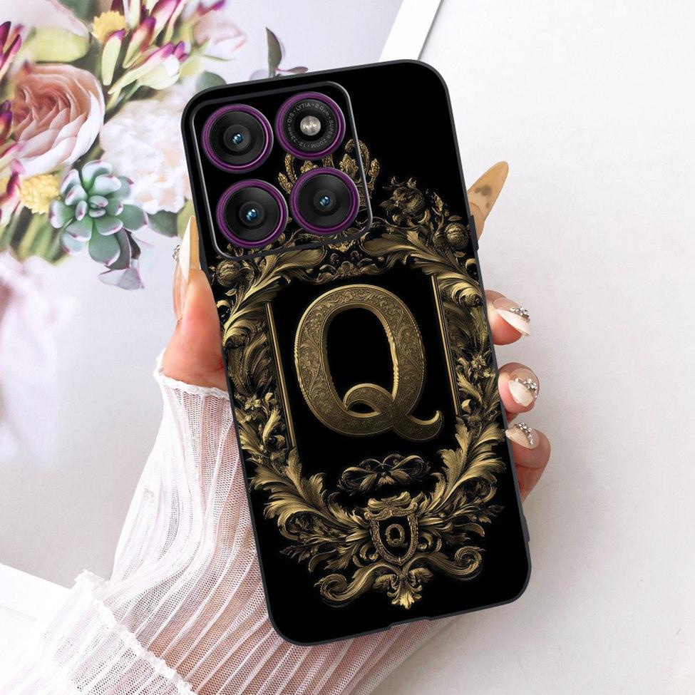 For Motorola Edge 60 Pro Case Silicone Luxury Crown A-Z Letters 2D Painted Soft Casing For Motorola Edge 60Pro XT2507-1 Cover
