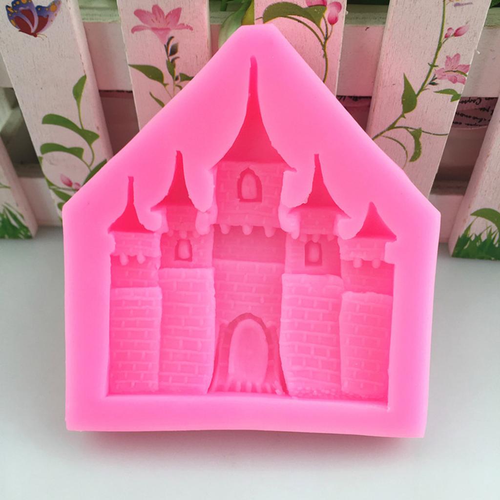 Soft Silicone Molds Castle House Building Shape for Fondant Chocolate Cake Decoration Bakeware DIY Plaster Making Moulds
