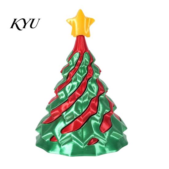 Tree Sensory Tools 3D Printed Spiral Christmas Tree, Golden Star Topper Fidget Portable Stress Relievers Toy, Cone Desk Decor for Anxiety Relief Toy