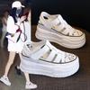 Baotou Roman Sandals Women's 2025 New Summer Muffin Thick-soled Pig Cage Shoes Breathable Hollow Inner Height-increasing White Shoes