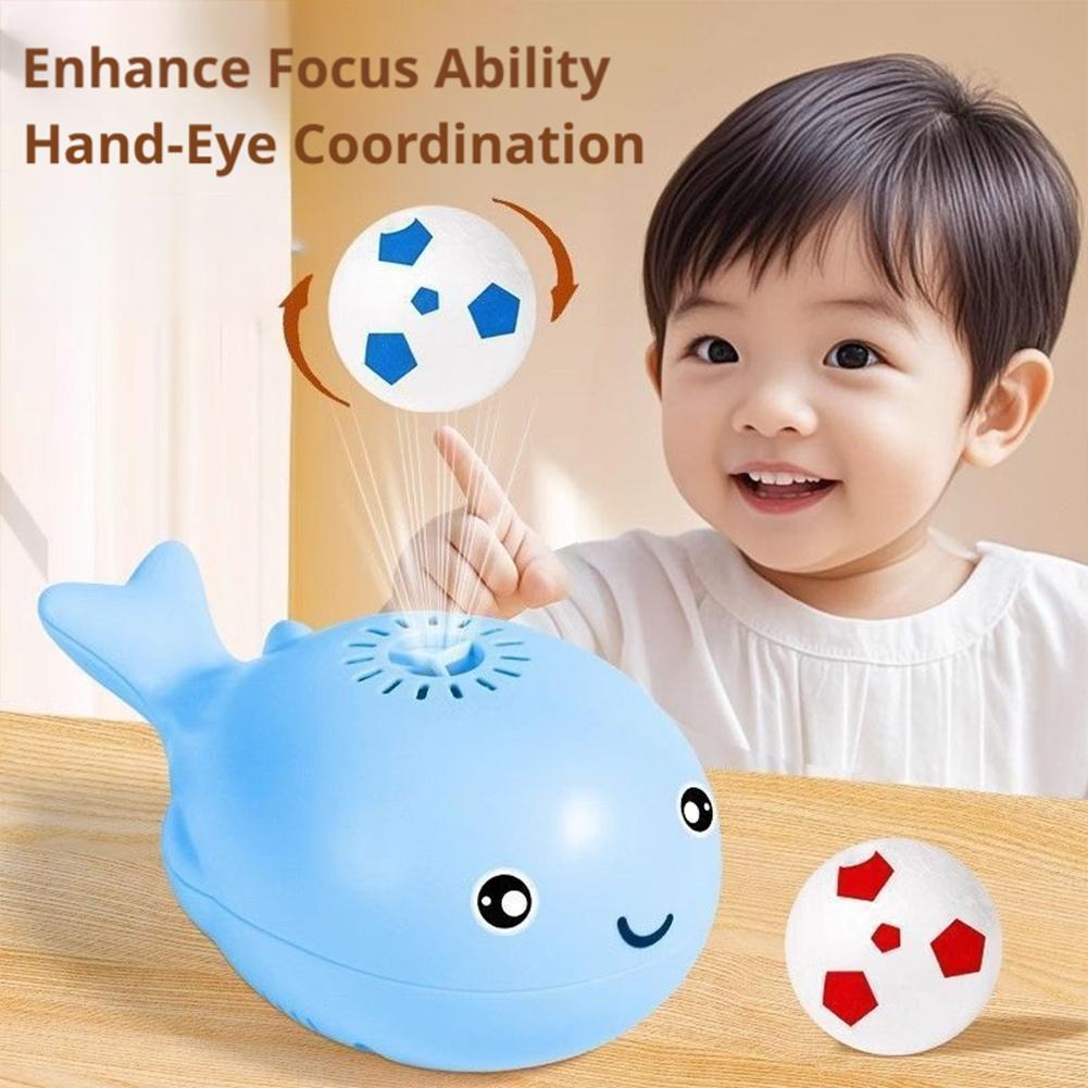 Cute Whale Floating Ball Toy Usb Rechargeable Electric Fan Blow Suspension Ball Educational Toy Gift For Kids Toddlers