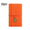 Stain-resistant Journal A6 Faux Leather Notebook, 6 Ring Loose Leaf Binder with Retro Clock Ink-proof Planner Pendant, 7 Inch Personal for Travel