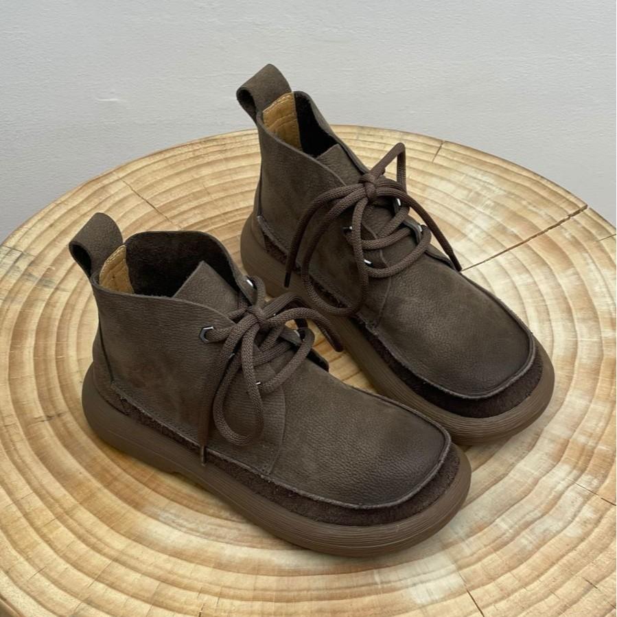 Plus-size ankle boots, new winter style, thick sole, round toe, in stock.