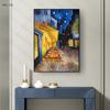 Van Gogh's Famous Painting Cafe In The Night Art Reproduction Printed On Canvas Wall Art Poster and Pictures for Home Room Decor
