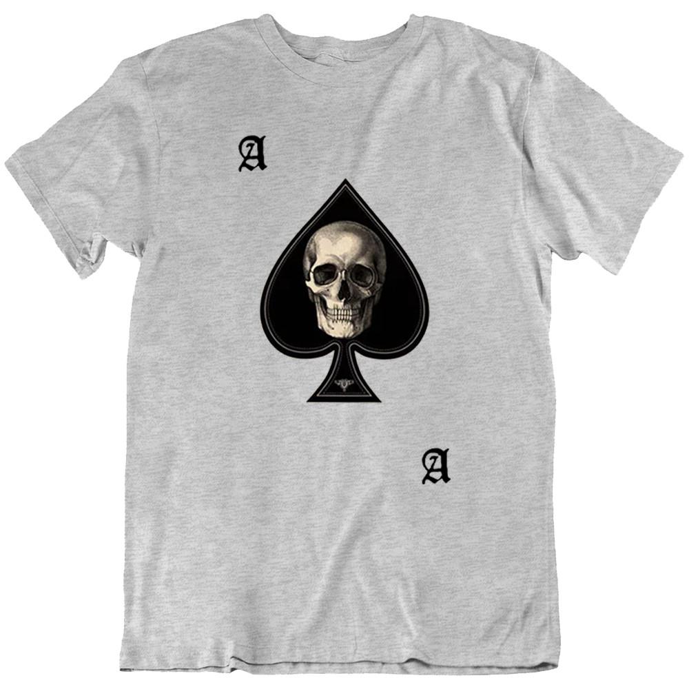 Skull Card Ace of Spades Poker Rock Biker T-Shirt Tee Gift New