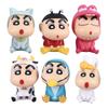 Set von 6 Crayon Shin-chan Figuren, Auto-Schmuck, Wohnkultur, Figurenmodell-Dekorationen, Crayon Shin-chan Figuren, Puppenmodelle, Anime-Schmuck,