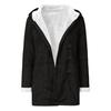 Lady Winter Coat with Hood And Pockets Thickened Fleece-lined Faux Suede Mid Length Thermal Jacket Long Sleeve Outdoor Casual Outerwear