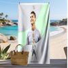 Cristiano Ronaldo Aufdruck Strandtuch Schnelltrocknend Super Saugfähig Weiches Badetuch zum Schwimmen Strand Reisen Fan Souvenir Geschenk