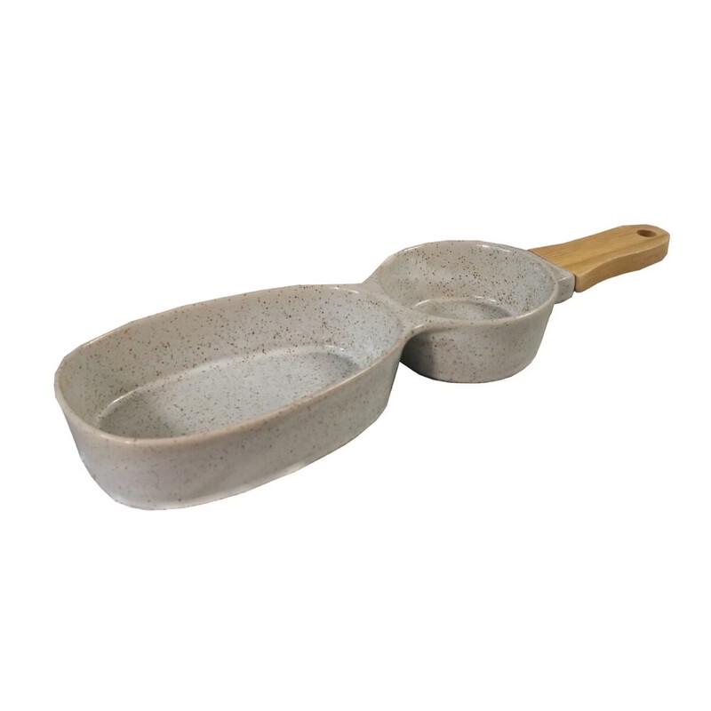 Bamboo Handle Compartmentalized Snack Serving Tray
